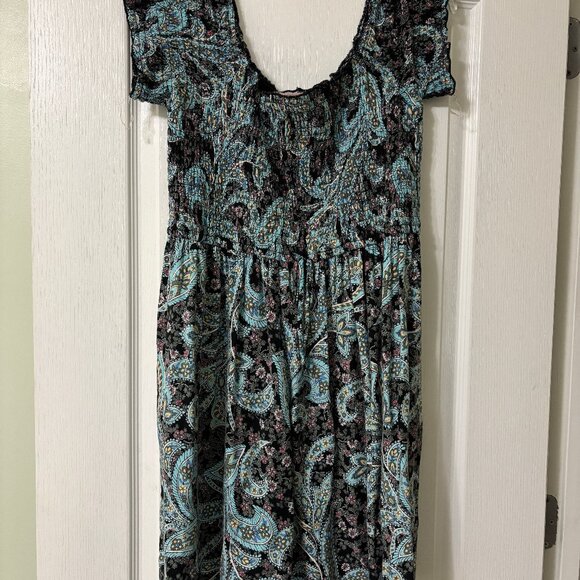Band of Gypsies Blue Paisley Summer Mini Dress Size XL - Picture 5 of 5
